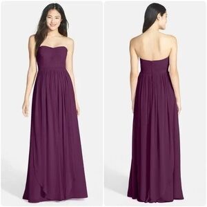 Jenny Yoo Strapless Plum Dress